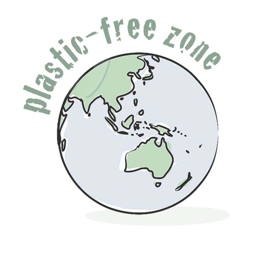 Drawing that promotes a plastic free zone.