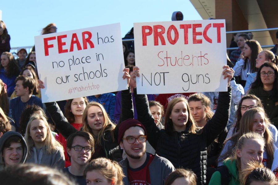Public protest demanding protection for students not guns.