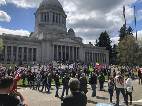 Crowds gather at the April 20th protest in Olympia, Wa. (Photo/Aaron Fitzpatrick)