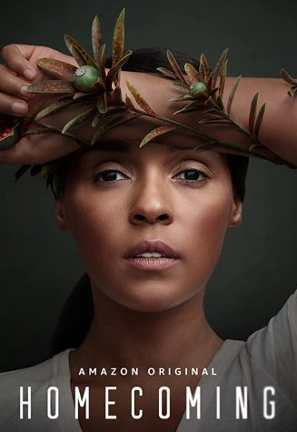 A woman in a white v neck with a mysterious plant on her arm